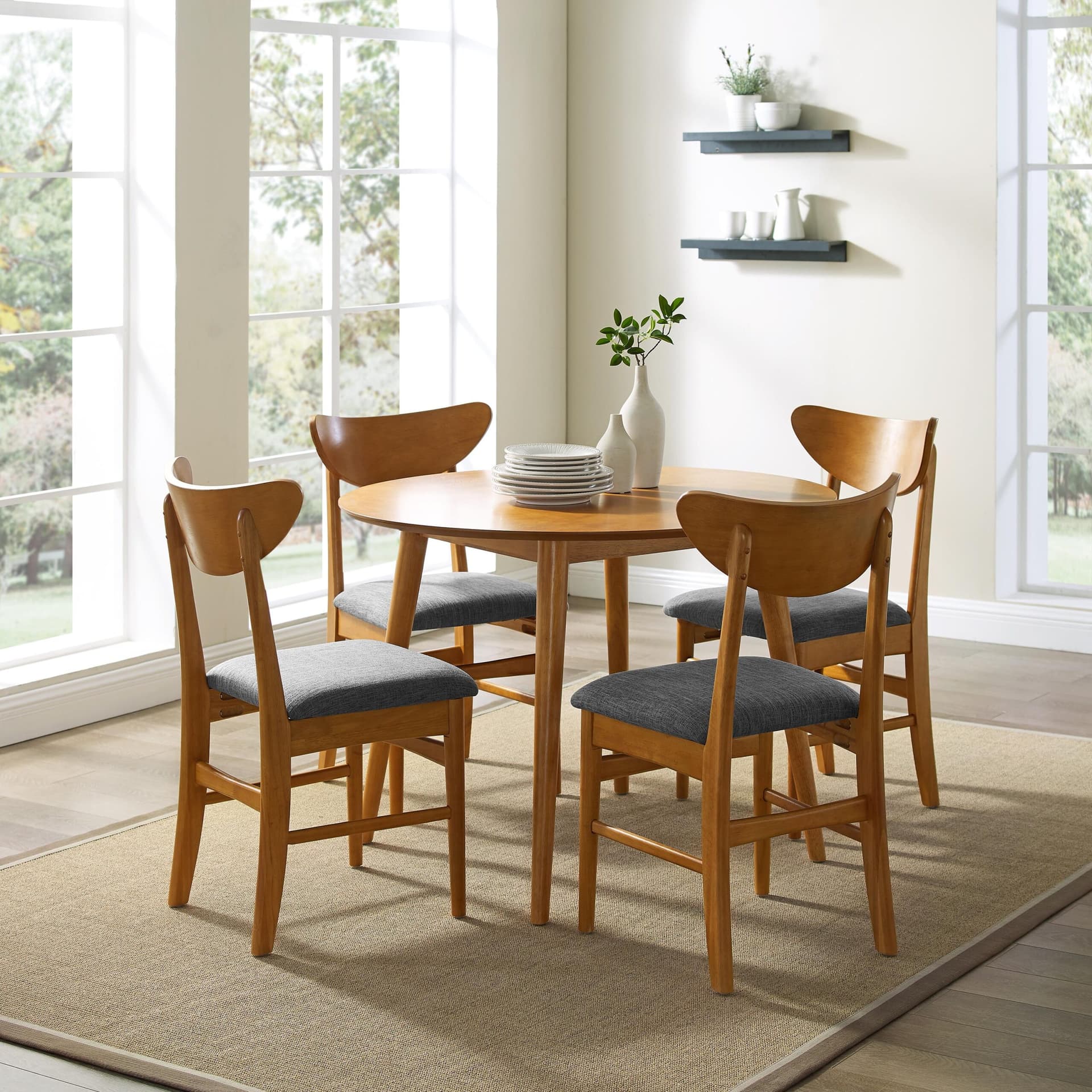 Landon 5-Piece Round Dining Table Set For 4