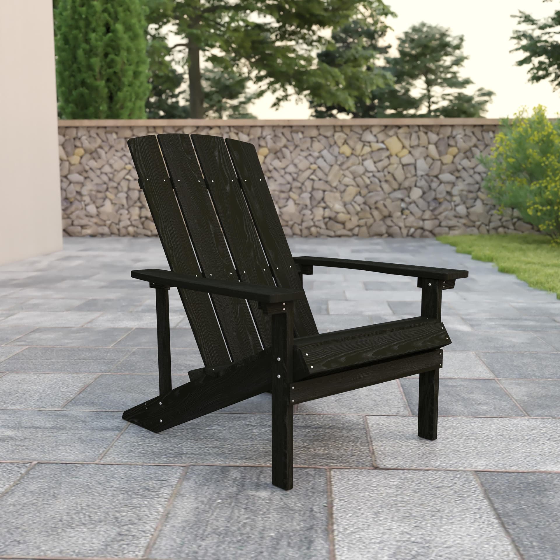 Outdoor Slate Gray All-Weather Poly Resin Wood Adirondack Chair