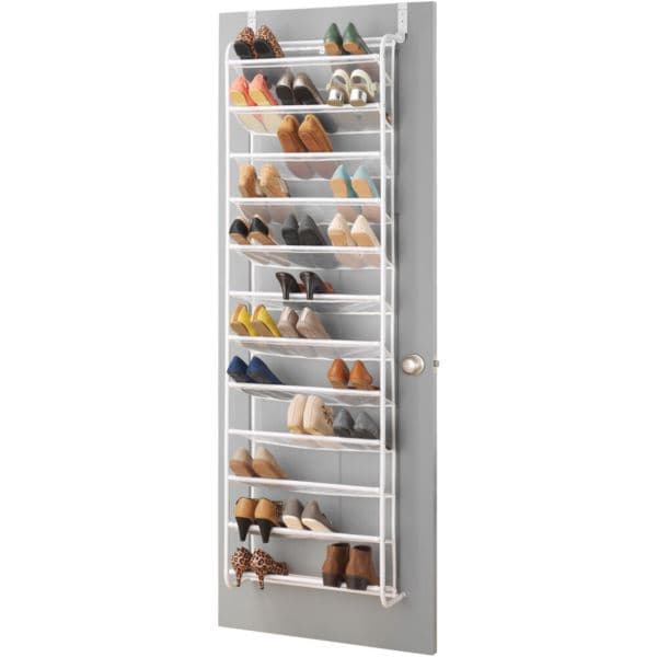 36-pair Over-the-Door Shoe Rack in White