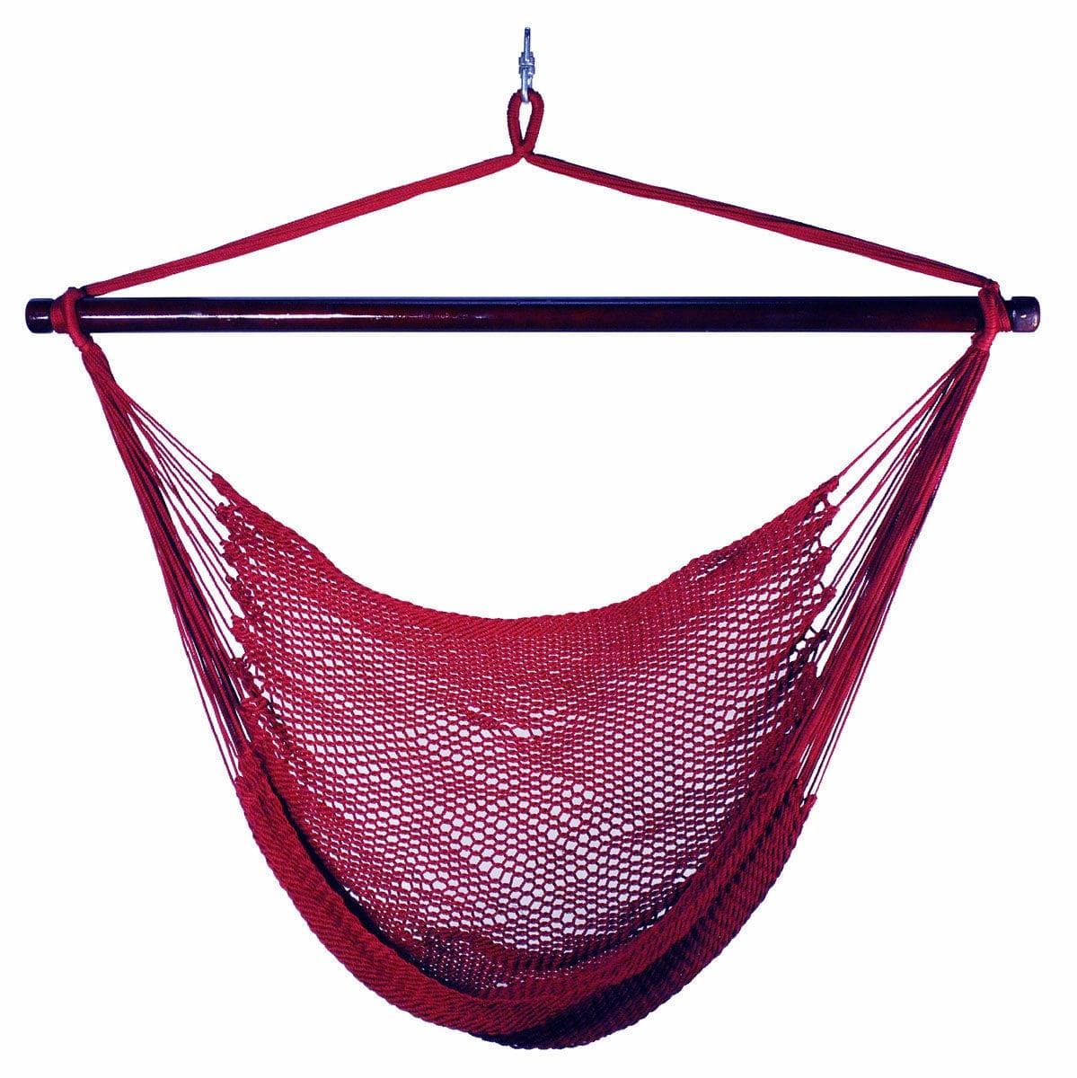 Hanging Caribbean Rope Chair Burgundy