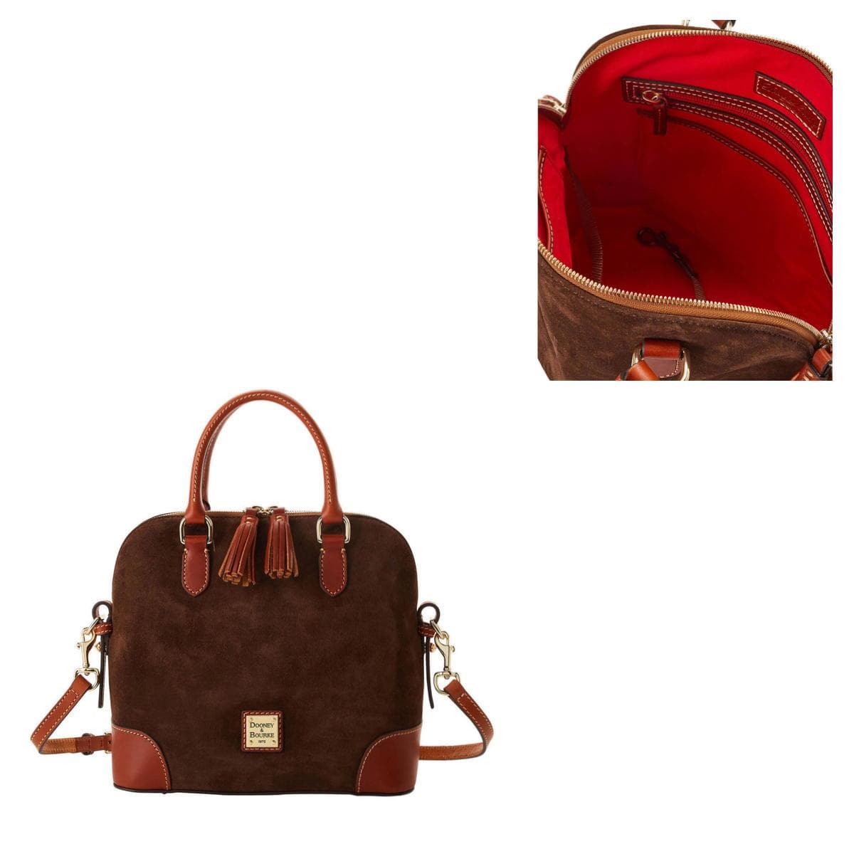 Suede Domed Satchel