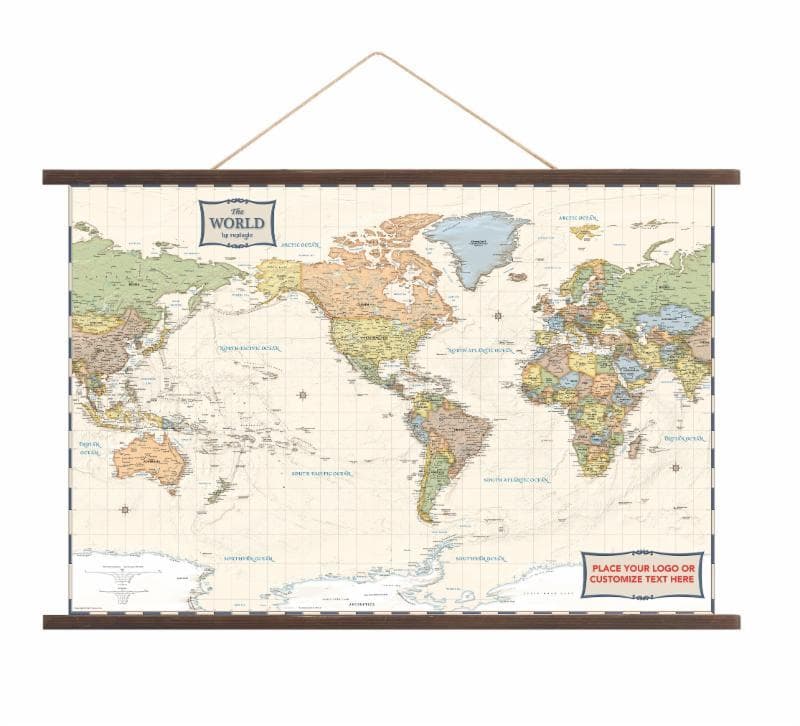Antique World Canvas Map
