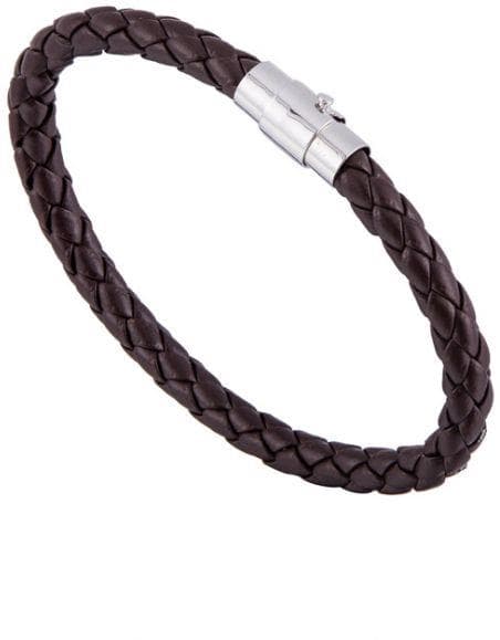 Men's 8" Braided Leather Bracelet