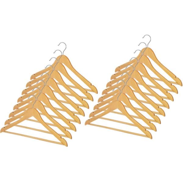 Set of 16 Natural Wood Suit Hangers
