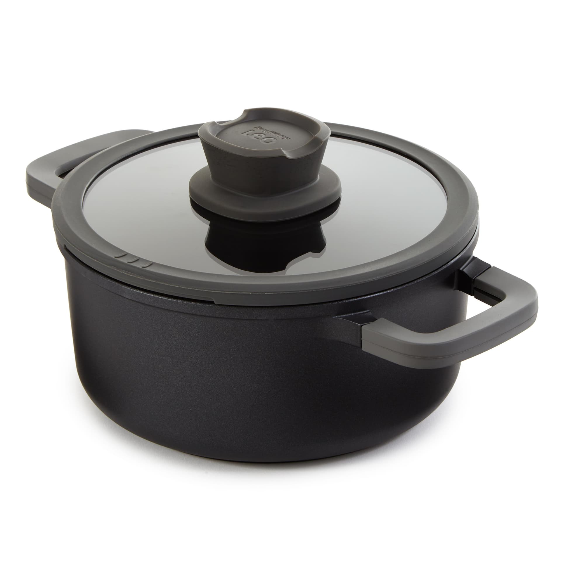 Leo Stone+ Nonstick Ceramic 8" Stock Pot with Lid Recycled, 3qt