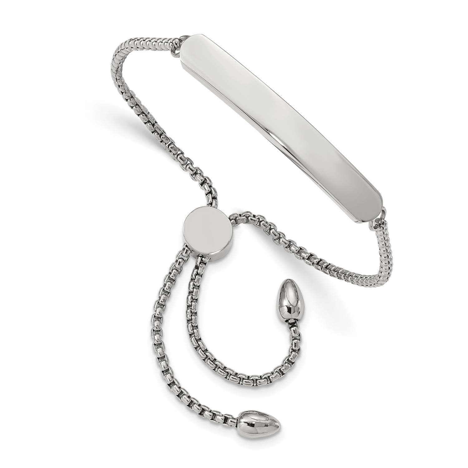 Stainless Steel Polished Adjustable ID 8" Bracelet