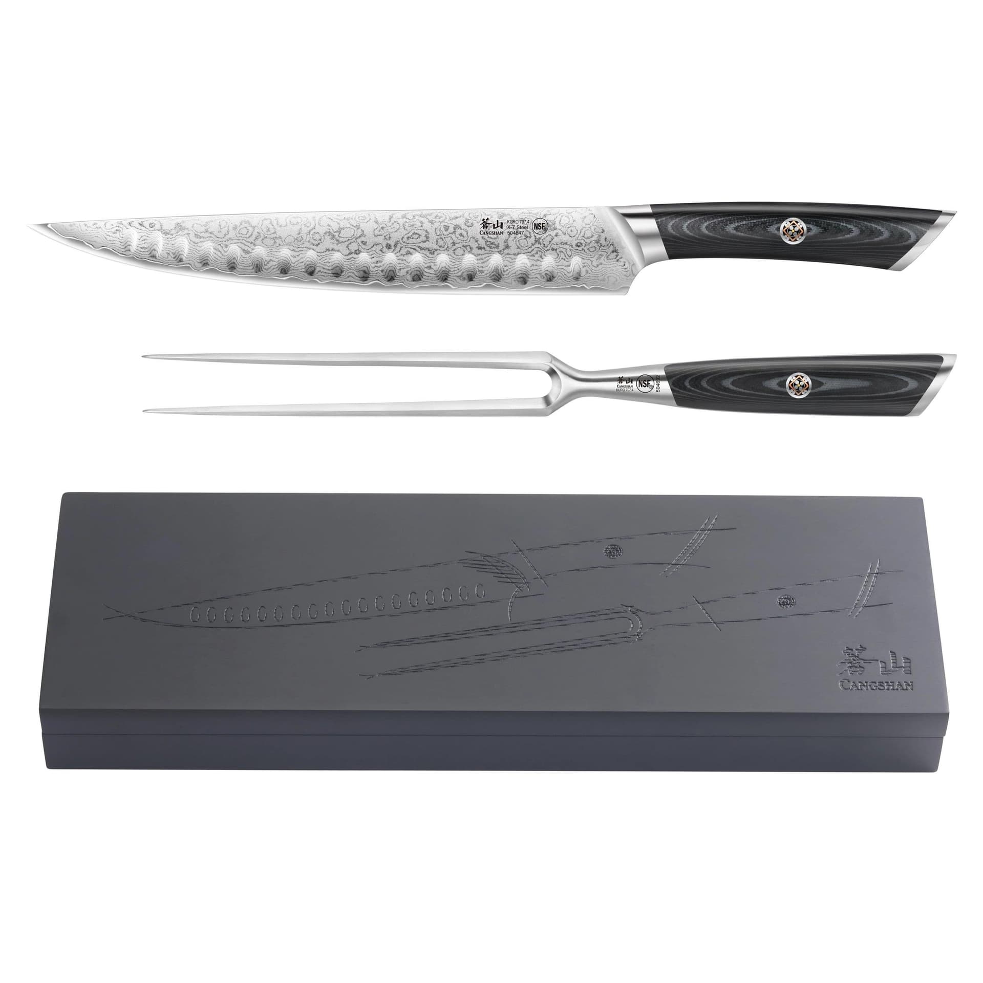 2-Piece Kuro Series Carving Set w/Ashwood Box