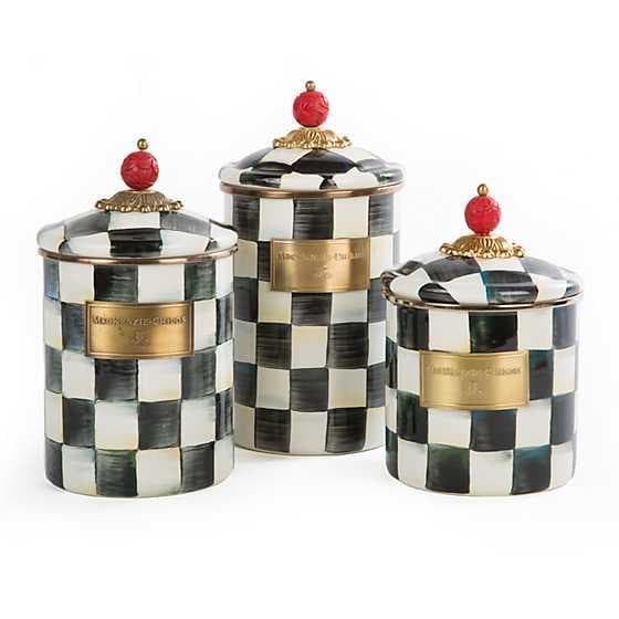 Royal Check Canisters, Set of 3