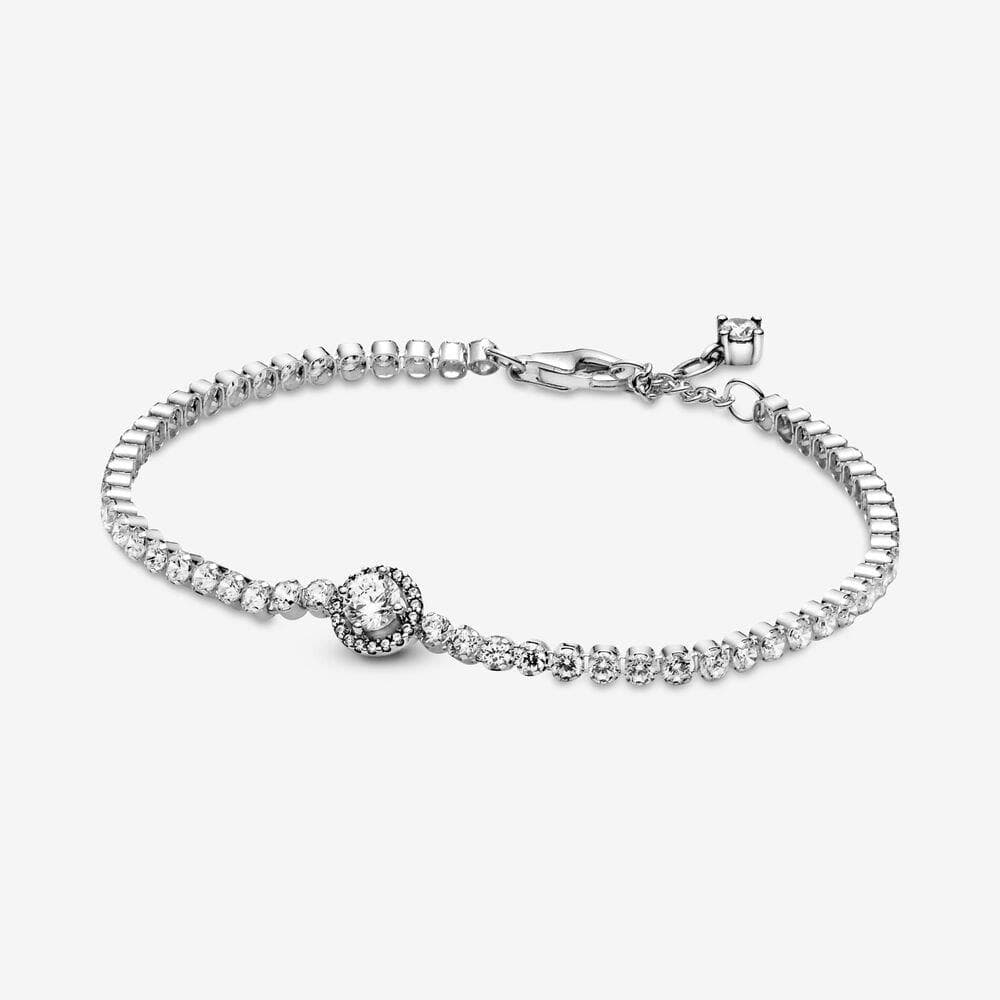 Sparkling Halo Tennis Bracelet Size 7.9"