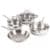 Belly Shape 7pc 18/10 Stainless Steel Cookware Set with Glass Lids