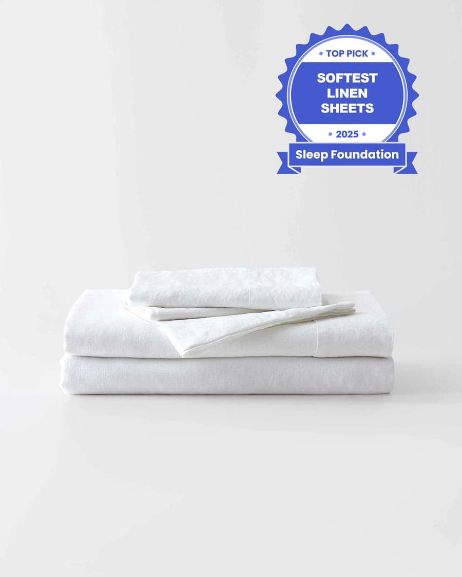 Stonewashed Linen Sheets Set - White, California King