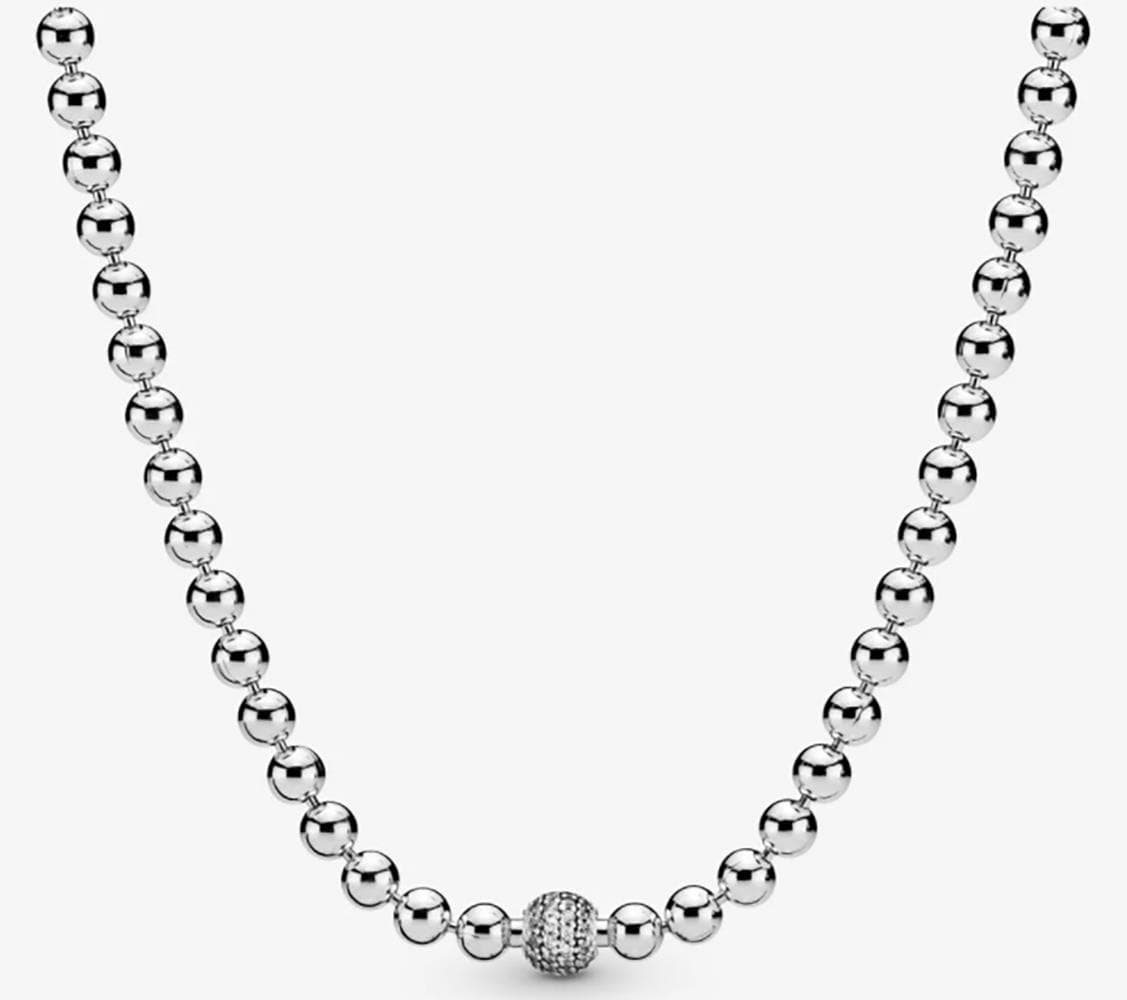 Beads & Pave Necklace Size 45