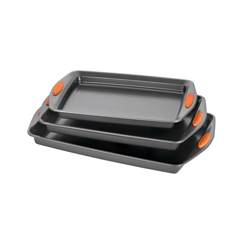 Rachael Ray 3 Piece Cookie Pan Set Orange