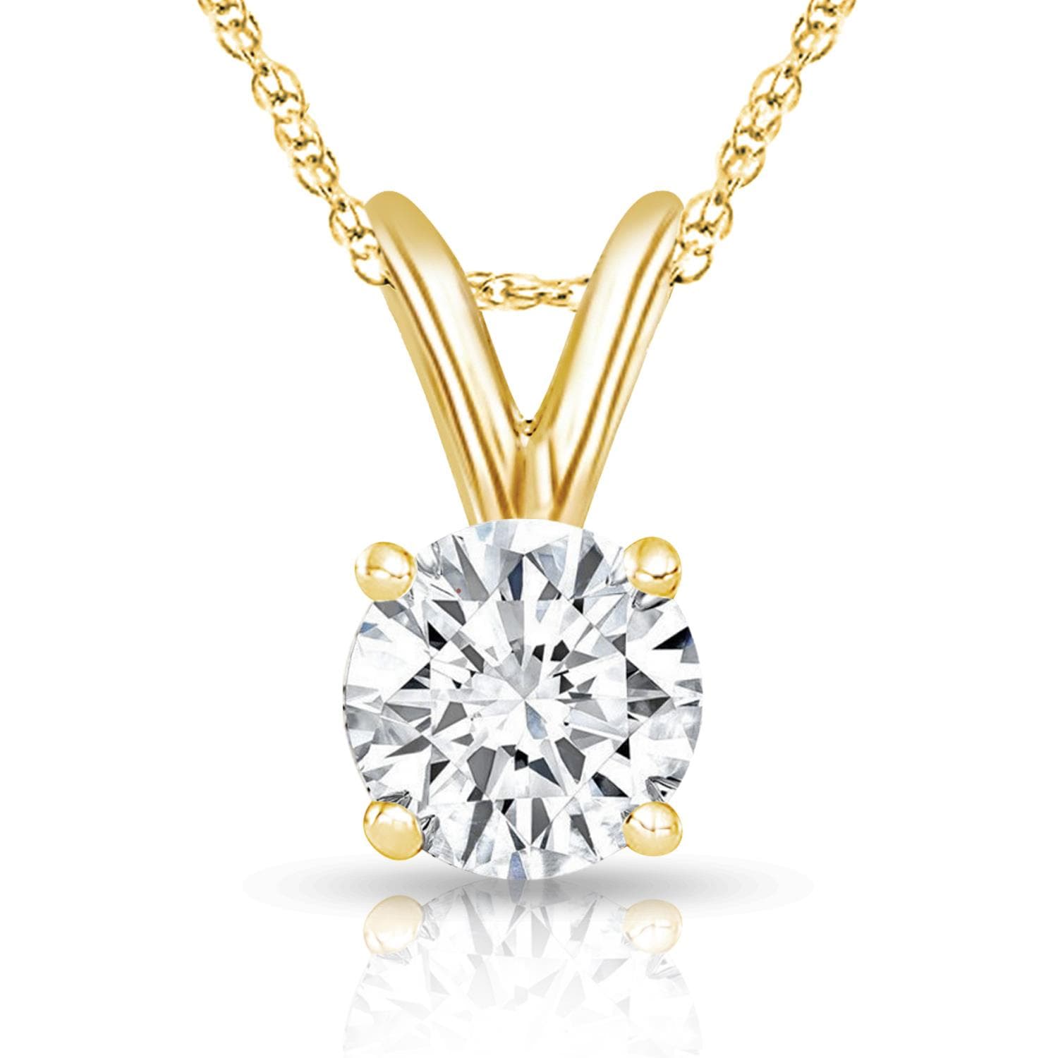 Round Lab Grown Diamond Necklace