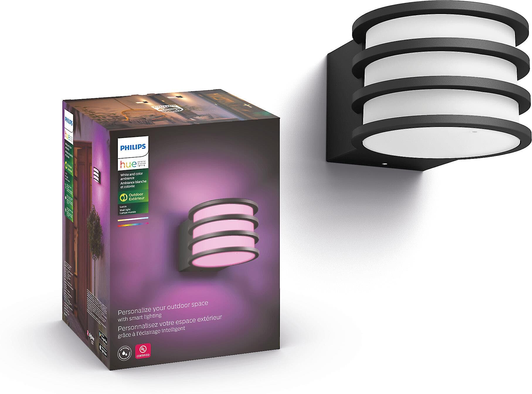Philips Hue White/Color Lucca Outdoor Wall Light