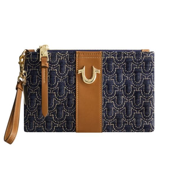 Quilted Horseshoe Wristlet Pouch
