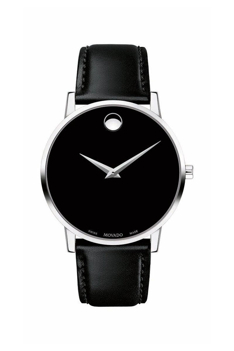 Classic Museum Gents. Stainless Steel Case. Black dial and Strap