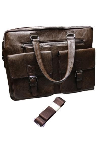 Brown Leather Commuter Briefcase