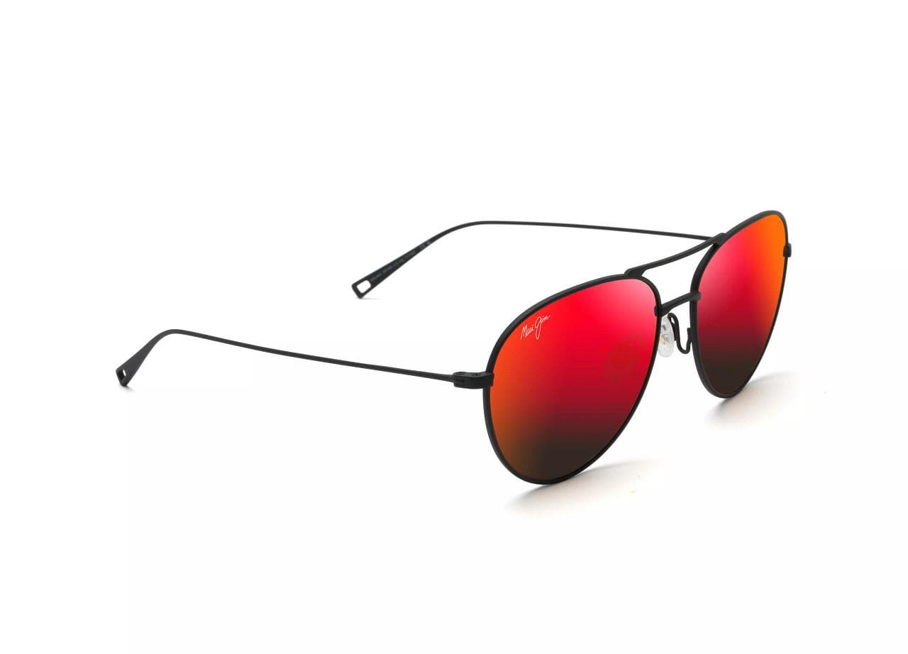Walaka Polarized Sunglasses Matte Black Frame Hawaii Lava Lens