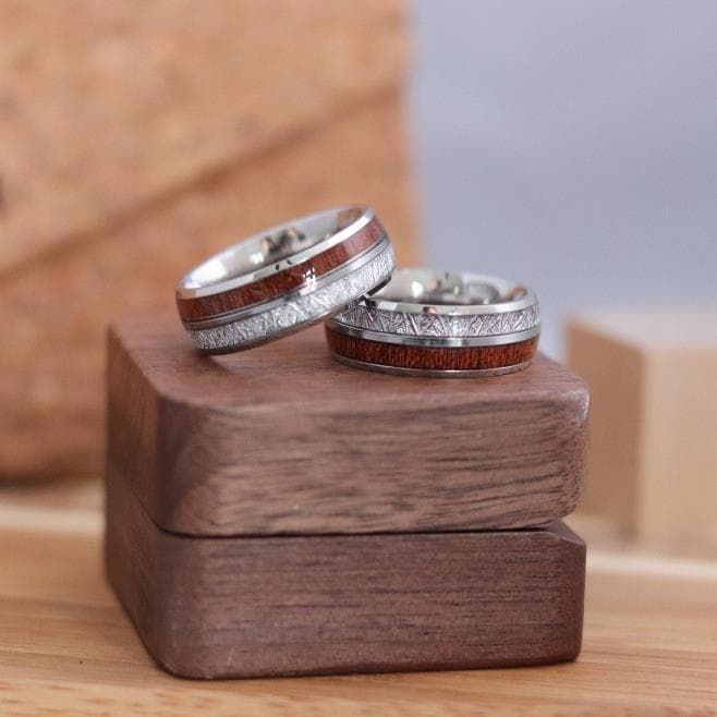 Huck - Stainless Steel & Rosewood Ring Size 6