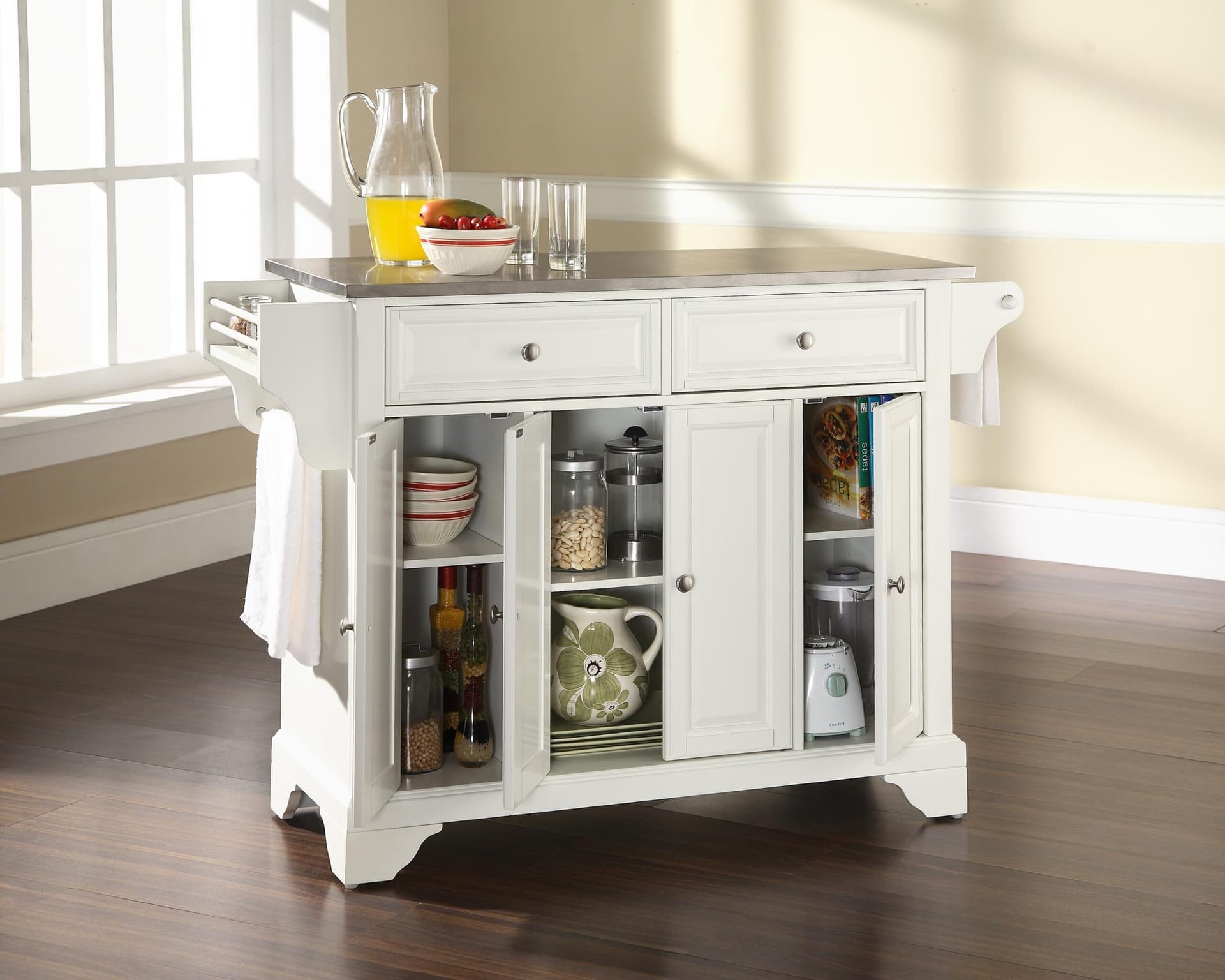 Lafayette Stainless Steel Top Full Size Kitchen Island/Cart