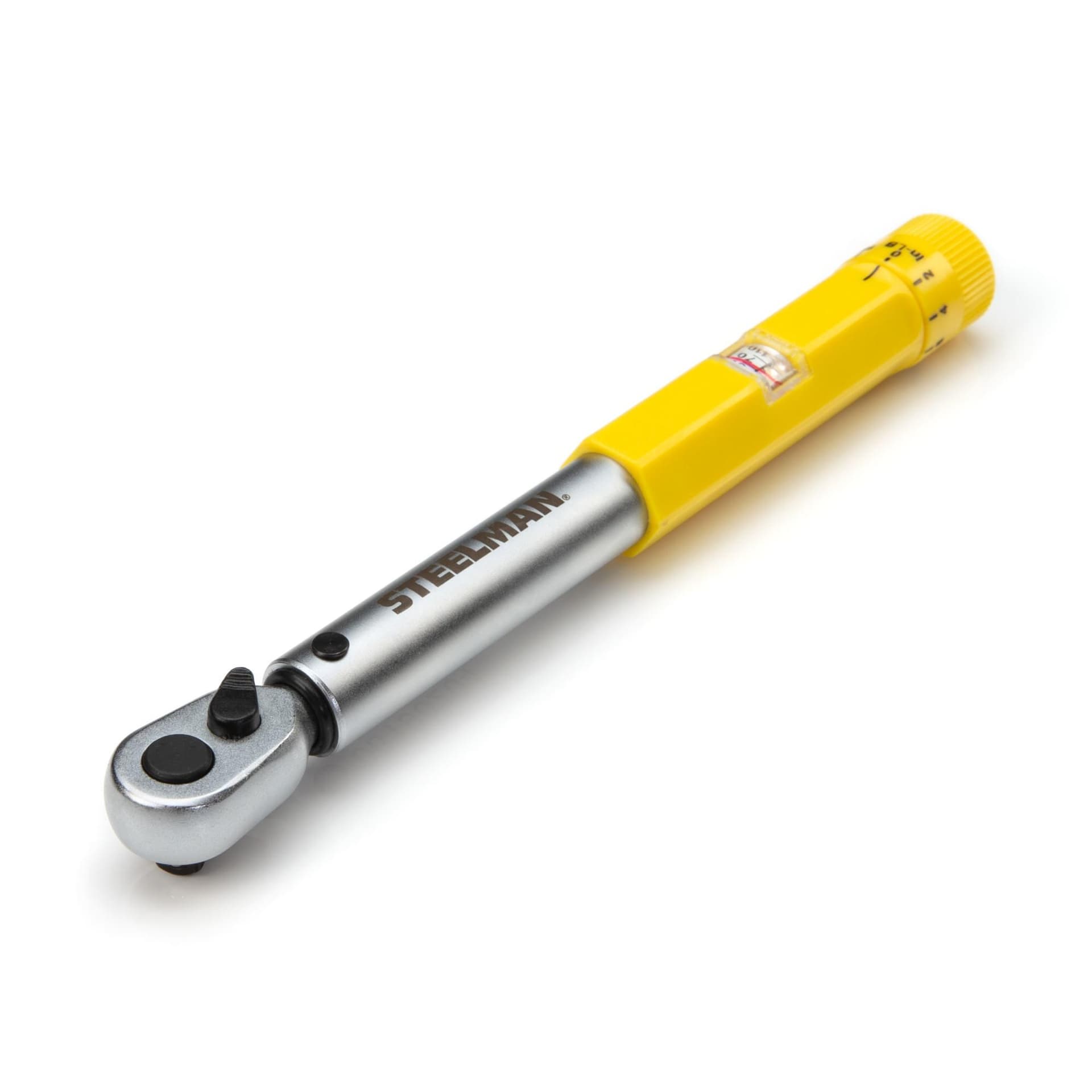 Steelman 1/4" Drive Micro-Adjustable Torque Wrench with Hi-Viz Handle - 30-150 Inch-Pounds