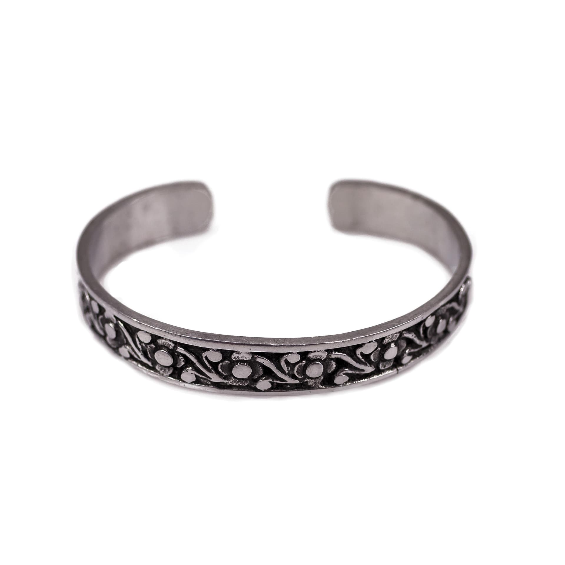 Antiqued Aluminum Floral Bracelet