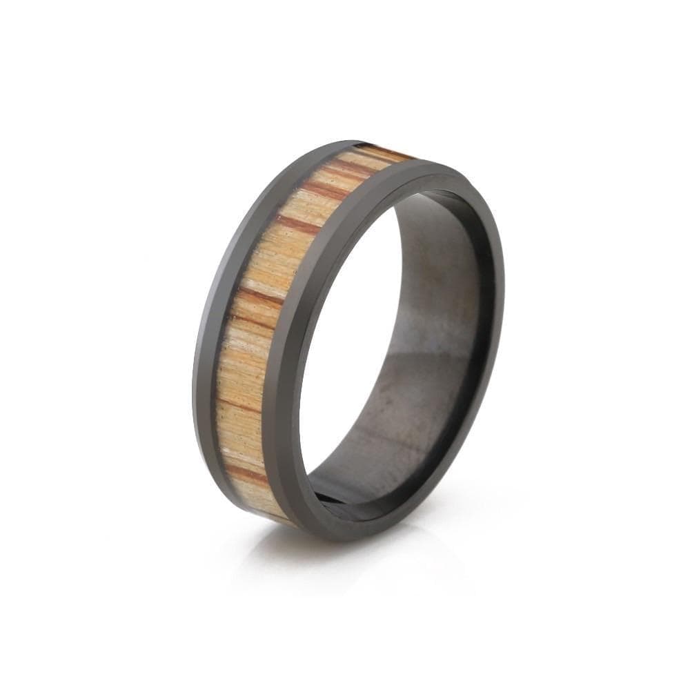 Hemlock - Tungsten & Teak Ring Size 8