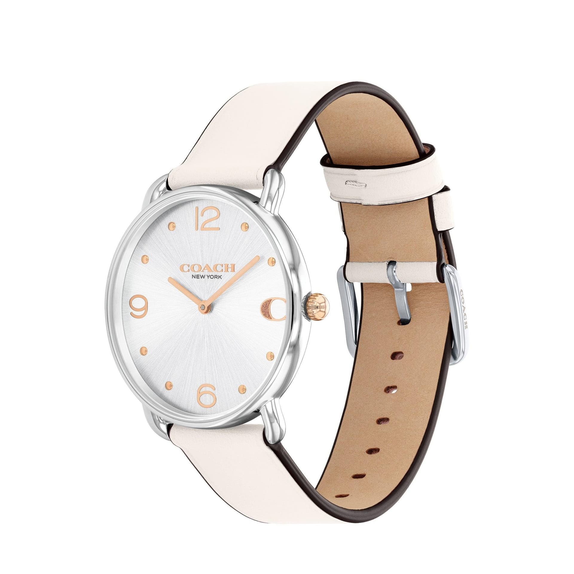 Ladies' Elliot Chalk White Leather Strap Silver Dial