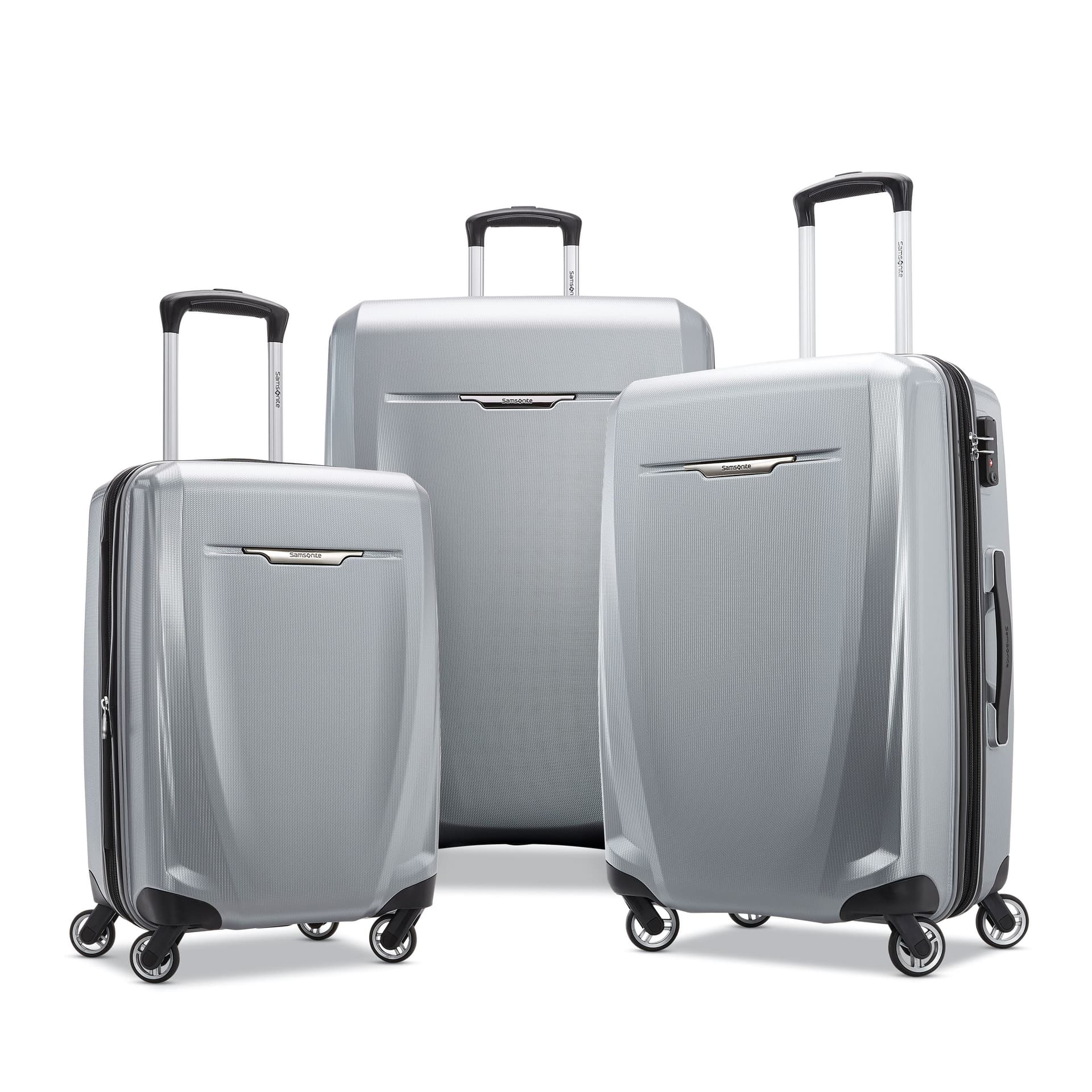 Winfield 3 DLX Three Piece Hardside Spinner Set (20/25/28) - Silver