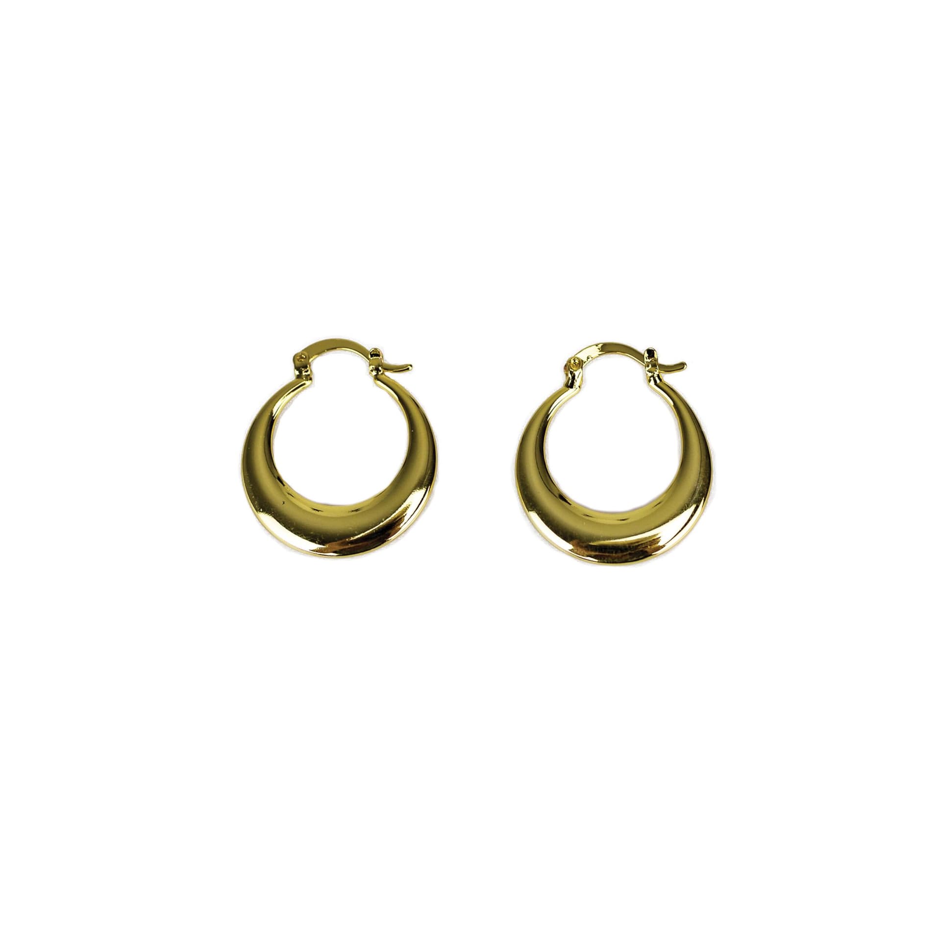 Gold Tone Tapered Hoop Earrings