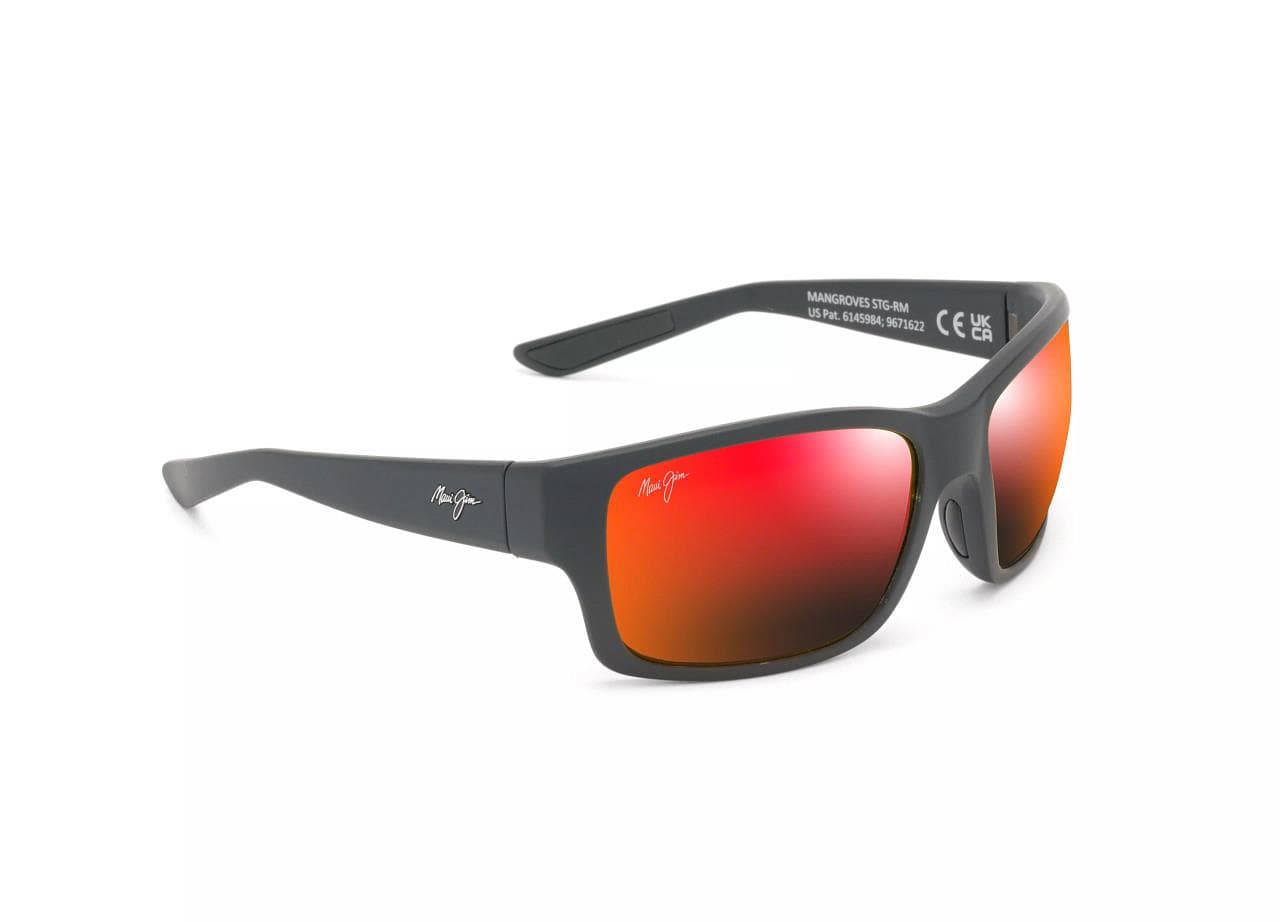 Mangroves Polarized Sunglasses Matte Black Frame Hawaii Lava Lens