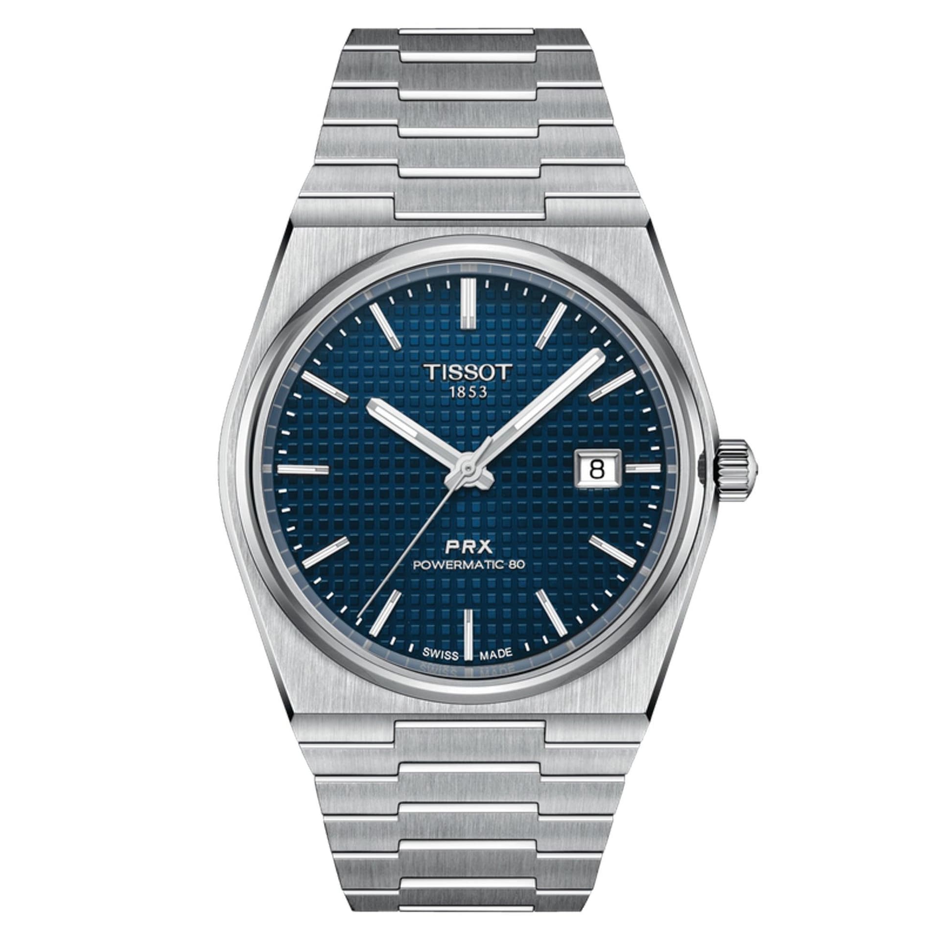Men's PRX Powermatic 80 Automatic Stainless Steel Tonneau Watch Blue Dial
