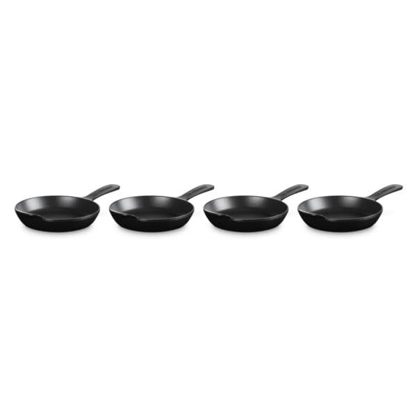 Set of 4 Gourmand Cast Iron Mini 0.3qt Skillets Licorice