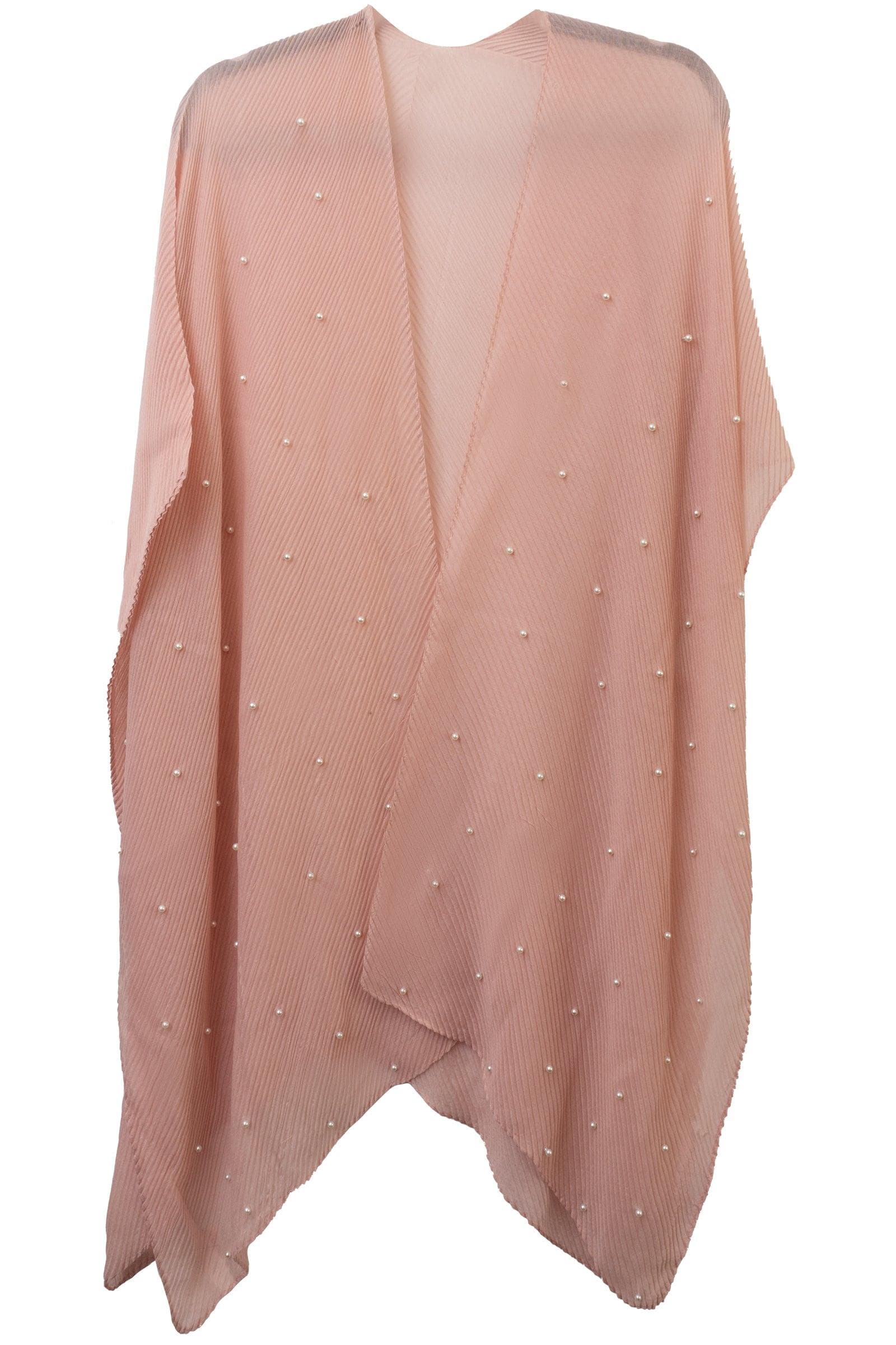 Pleated Kimono with All Over Pearls