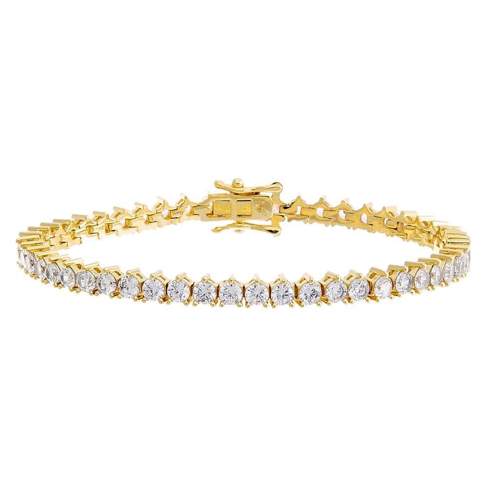 Thin Three Prong Tennis Bracelet Size 6.5"
