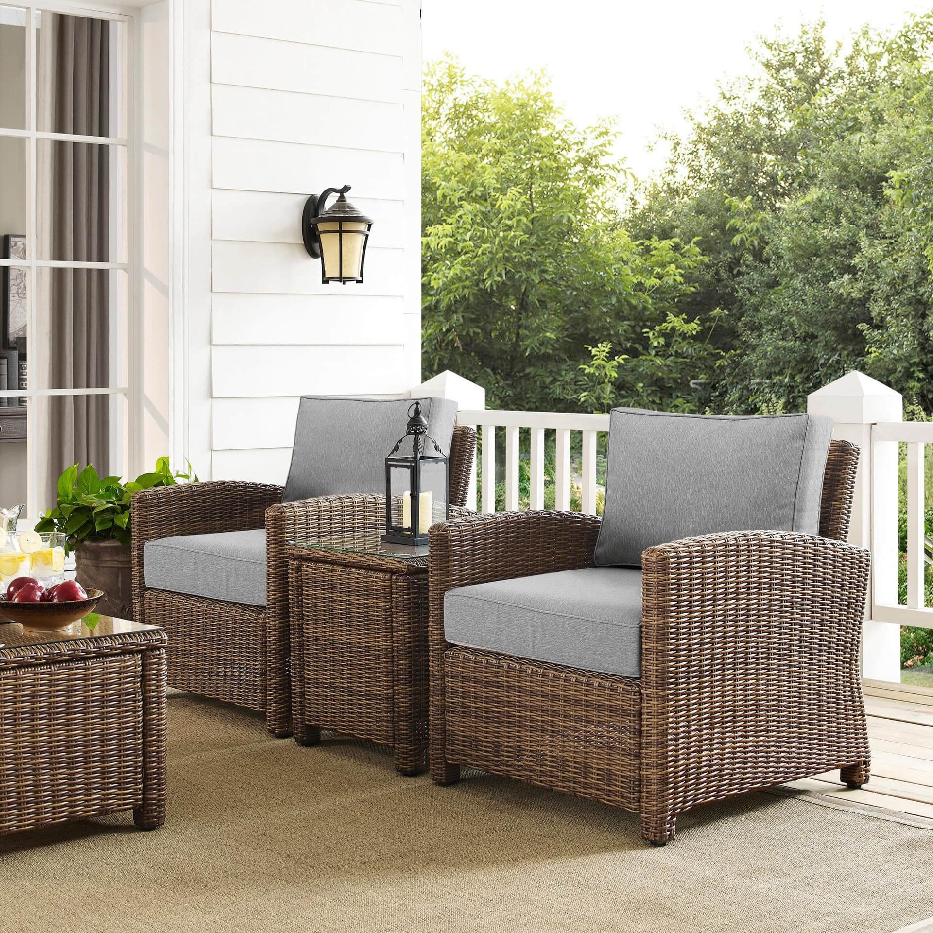 Bradenton 3Pc Wicker Outdoor Chair Set