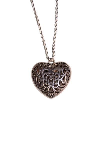Romantic Scrolling Heart Pendant Necklace