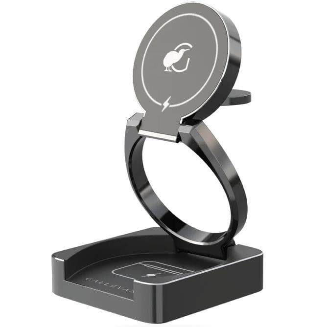 3-in-1 Wireless Foldable Charging Dock - Black