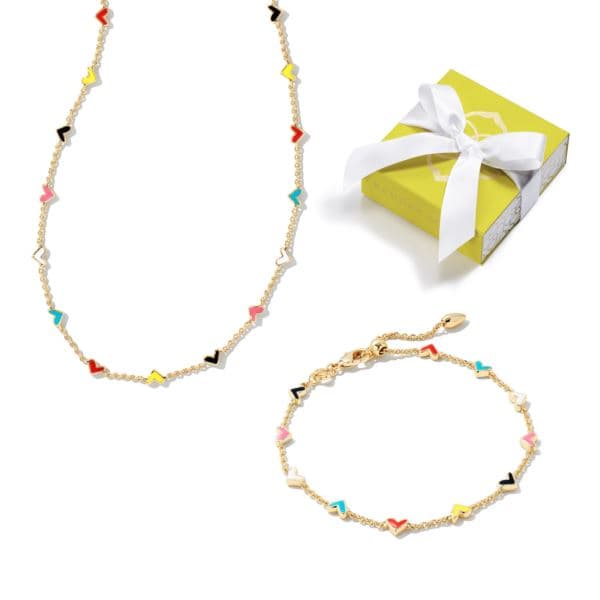 Haven Heart Necklace and Bracelet Set