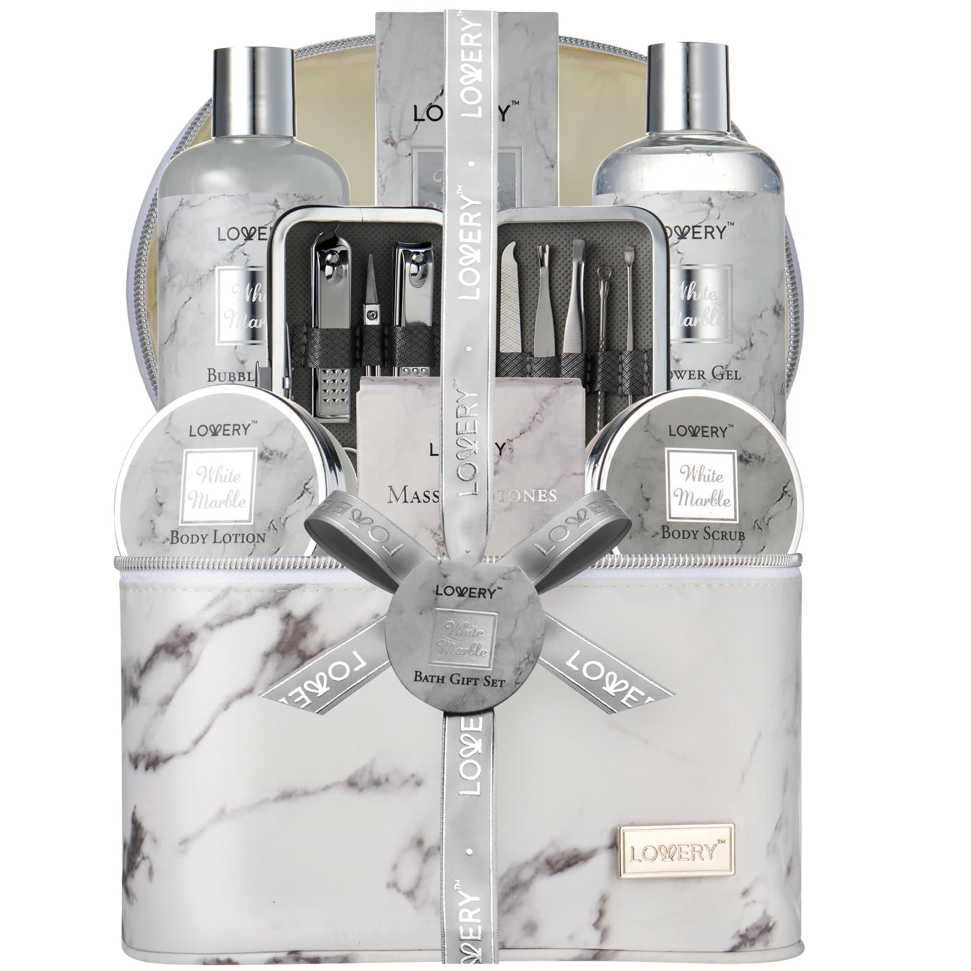 White Marble Scented Massage Kit Size 19 Pieces