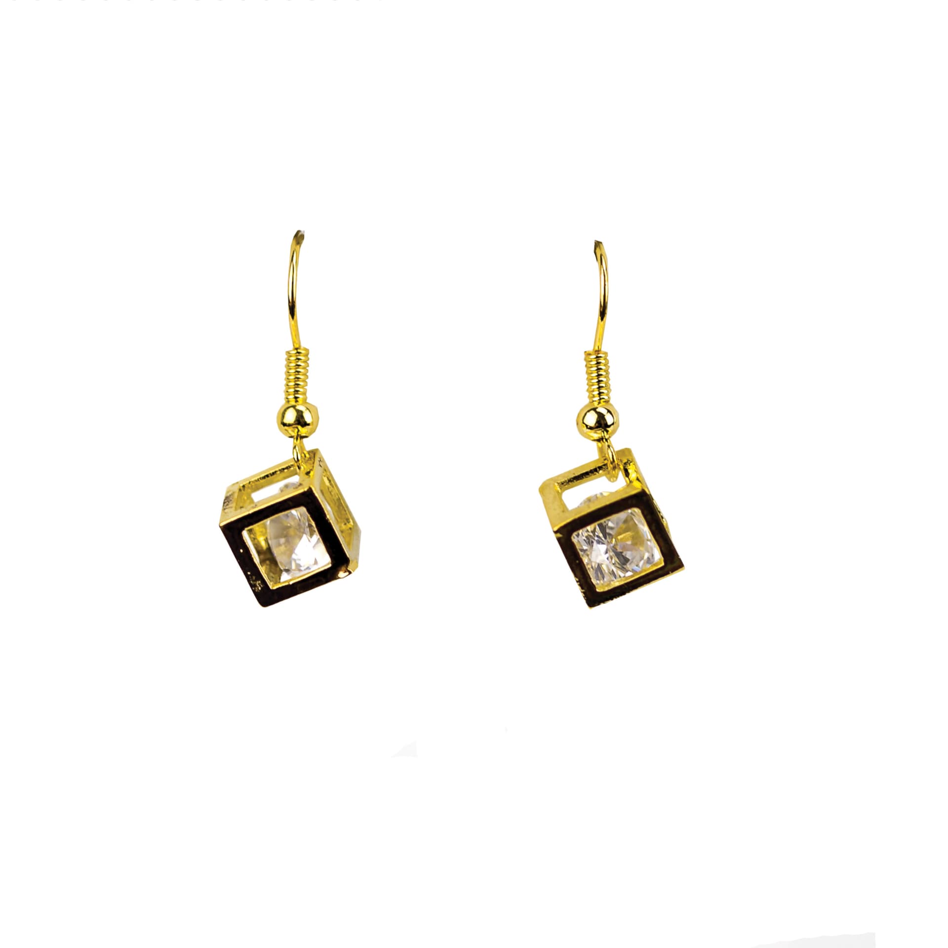 Diamante Dangling CZ Earrings in Gold