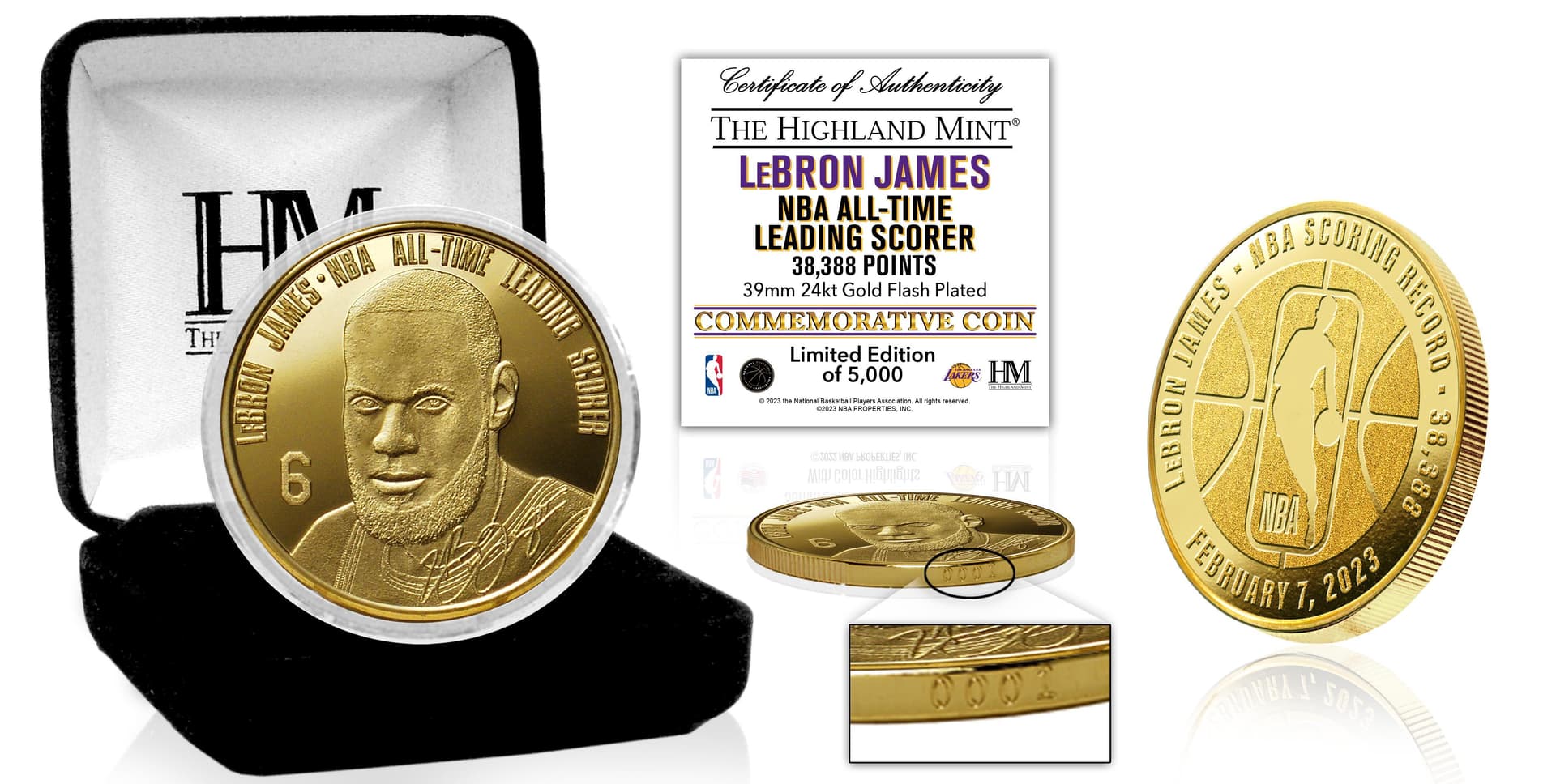 Lebron James All-Time Leading Scorer Gold Coin