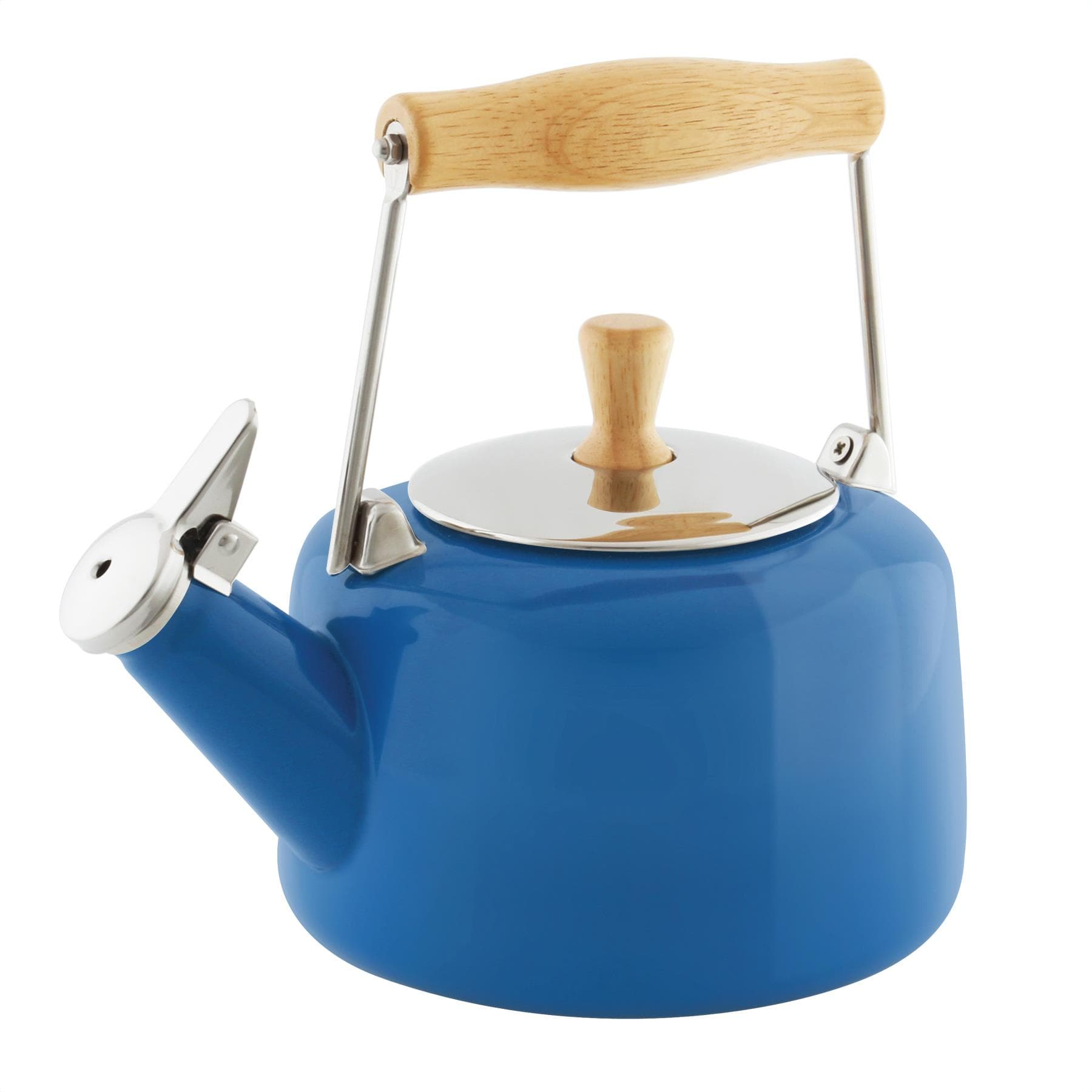 Enamel on steel Sven Teakettle w/ Natural wood handle White
