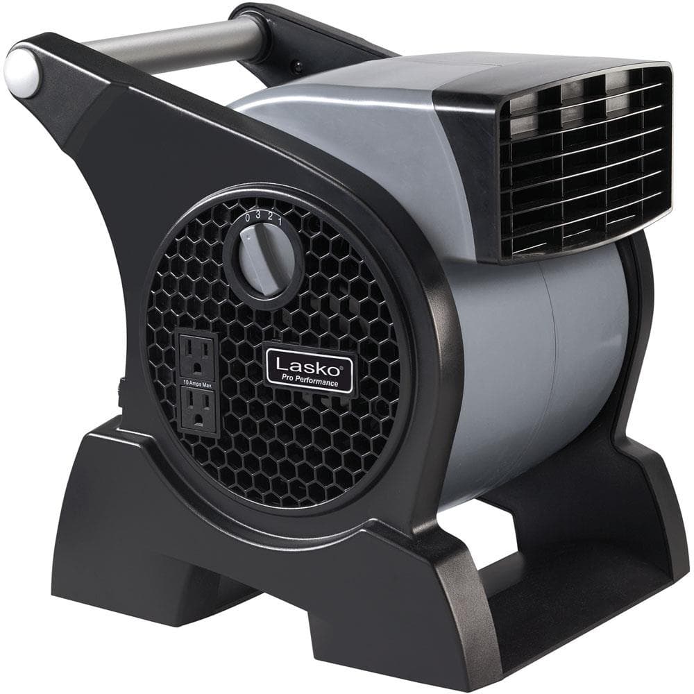 Pro-Performance High Velocity Utility Fan with Integrated Power Outlets