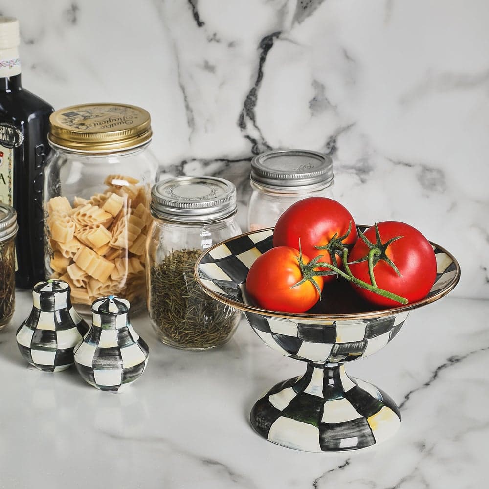 Check Enamel Compote