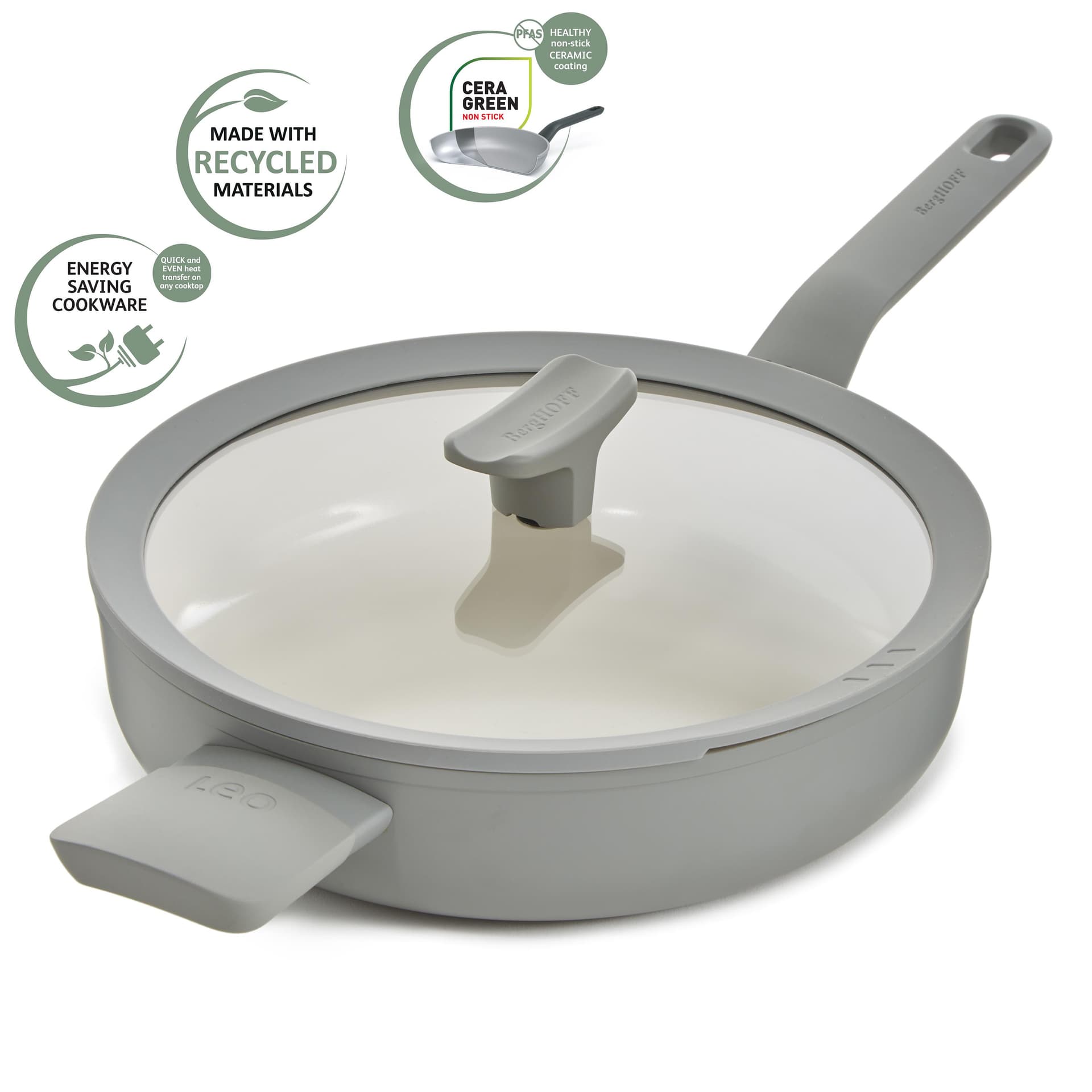 Leo Balance 10.5" Covered 3Qt. Saut Pan, Moonmist