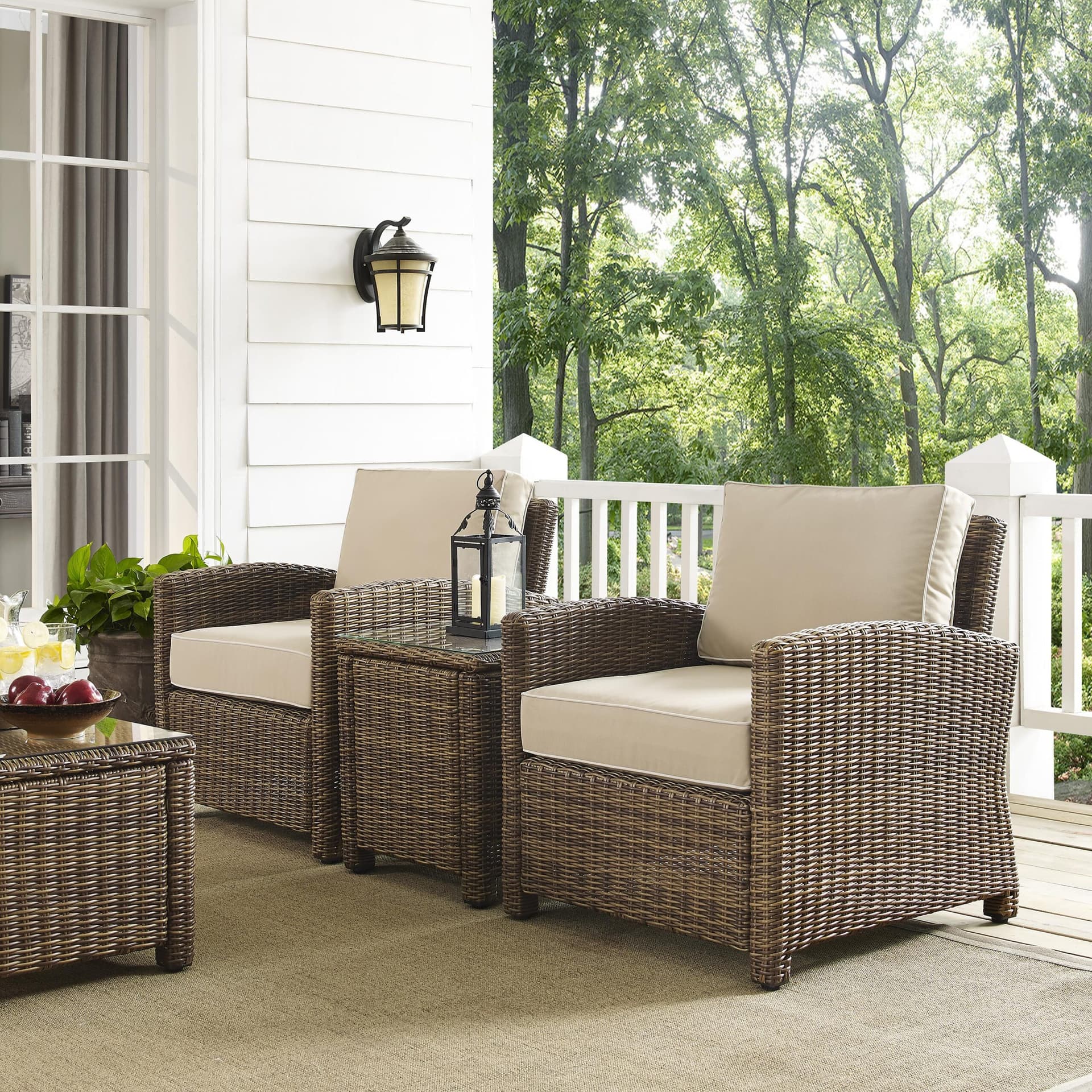 Bradenton 3Pc Wicker Outdoor Chair Set