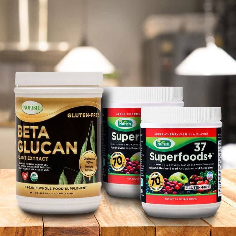 BODY ESSENTIALS - Cell Repair, Immune Boost, Electrolyte, LDL Fighter, Body Cleanse & Nourishment (Save $20) - TWO Apple Cherry Vanilla & ONE Beta Glucan (Save $20)