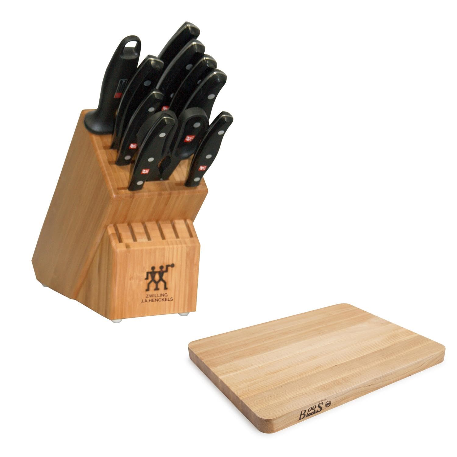 Twin Signature 11-Piece Knife Block Set plus Chop-N-Slice Cutting Board Package